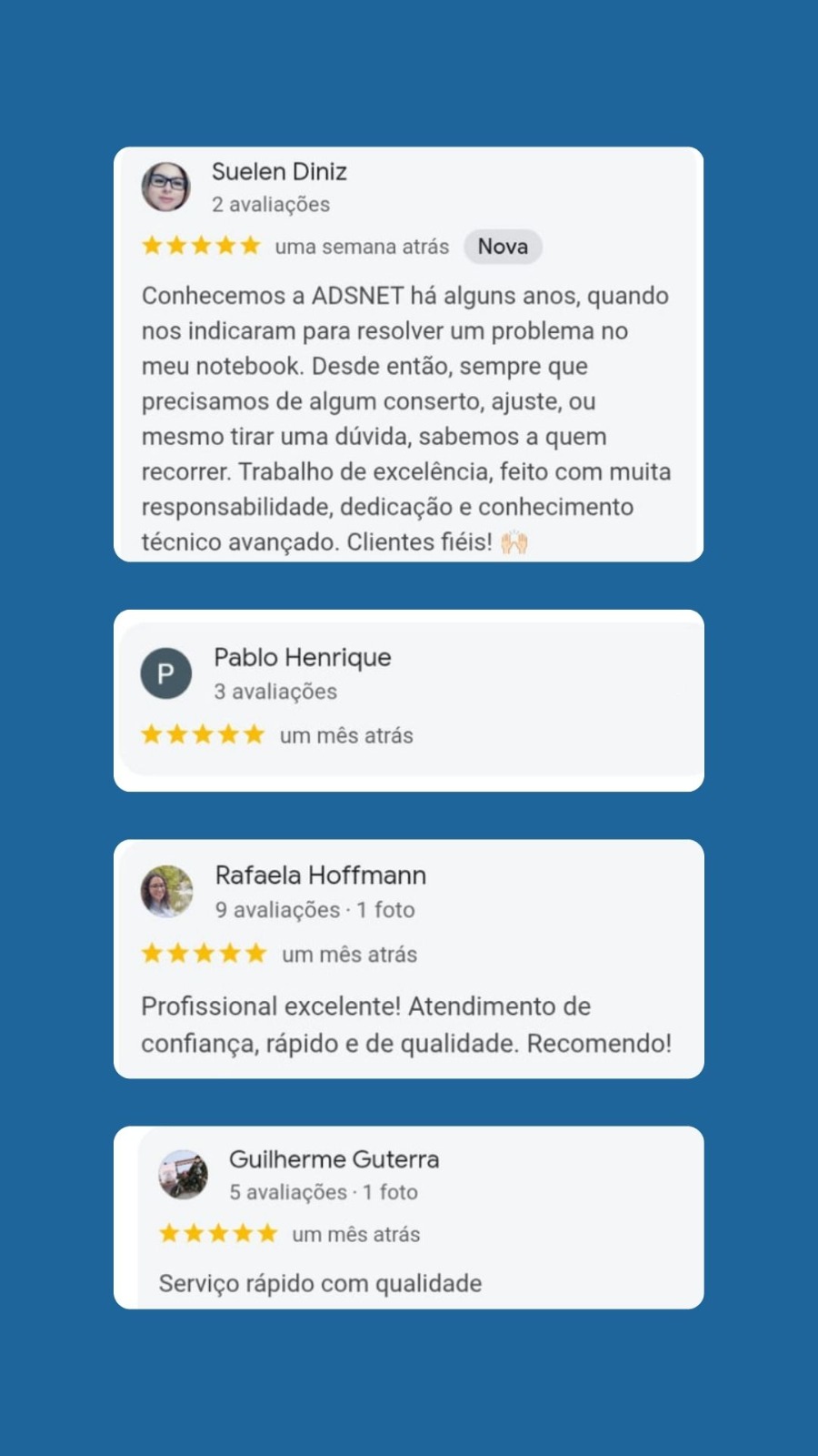 Depoimentos de clientes 1